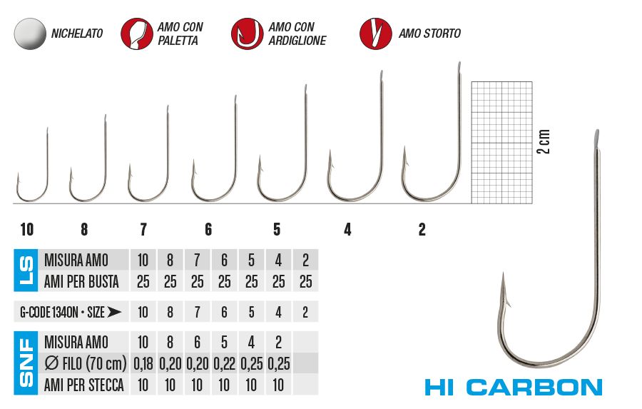 Gamakatsu Hi-Carbon LS-1340N / 187N n° 06 pz. 25